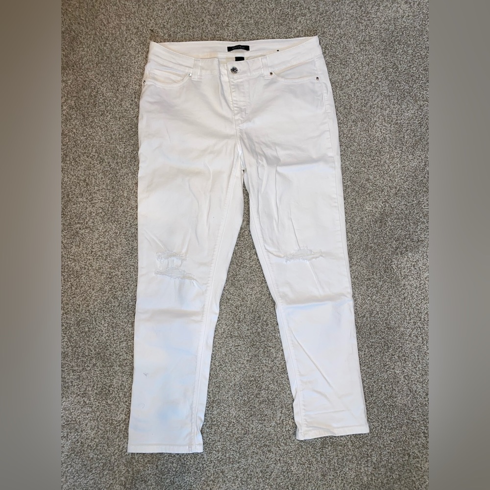 ** SOLD ** White House Black market slim crop white jeans